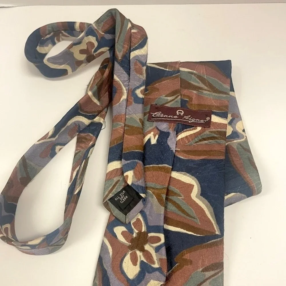Men's Etienne Aigner Patterned Floral‎ Necktie 100% Silk Necktie Tie